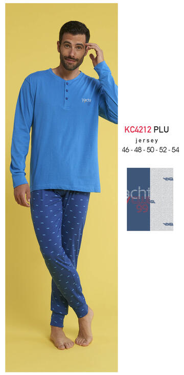 ART. KC4212 PLU- pigiama uomo m/l 100% cotone kc4212 plu - Fratelli Parenti